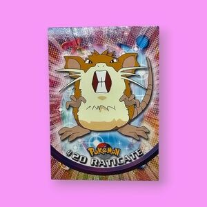 Pokemon 1999 TOPPS Raticate #20 Pink Logo TV Animation Edition Card